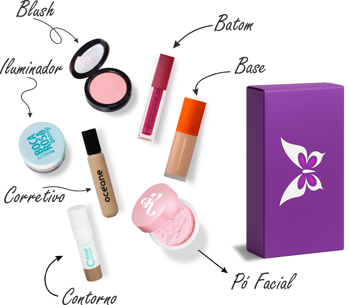 Produtos do box Bella Mina
